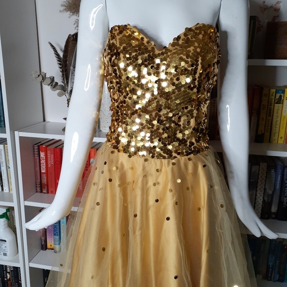 JJ's House Sweetheart Floor Length Tulle Prom Dress With Sequins Z12 - Picture 5 of 13